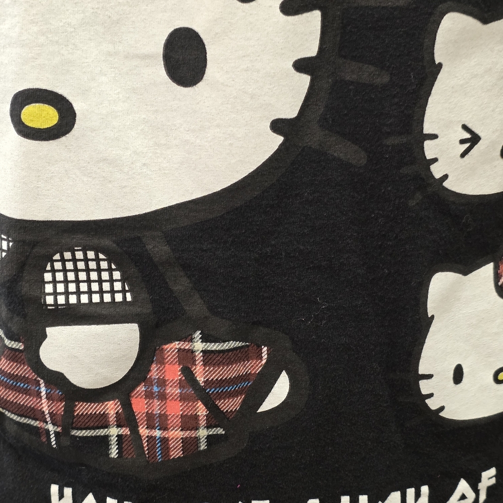 Hello Kitty Medium Goth Black Short Sleeve Tee Mall Goth Baddie T-shirt - Picture 7 of 12